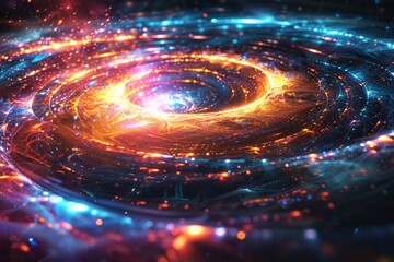 Wall Mural - A colorful, swirling vortex of light and color