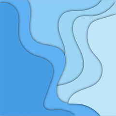 Poster - Abstract wavy red paper background. Background with red waves. Eps10