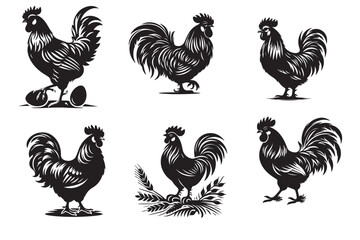 Wall Mural - Chicken silhouette vector illustration.eps