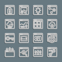 Poster - set line browser setting, search engine, cloud upload, window, financial growth increase, technology