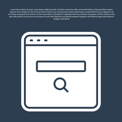 Poster - Blue line Search engine icon isolated on blue background. Vector