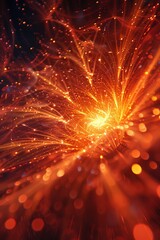 Wall Mural - A spiral of orange and black flames. galaxy background