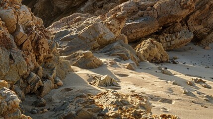 Wall Mural - the sandy soil surrounding these rocks bears evidence of the winds powerful sculpting touch.