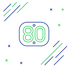 Poster - Line 80s Retro icon isolated on white background. Eighties poster. Colorful outline concept. Vector