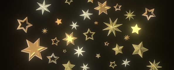 Wall Mural - XMAS Stars - golden stars -