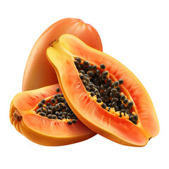 Wall Mural - papaya isolated on transparent png