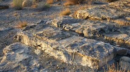 Wall Mural - A desert landscape is dotted with the hauntingly beautiful remnants of windcarved rocks.