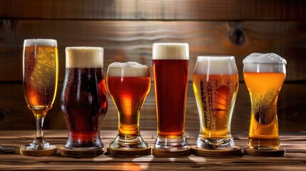 Wall Mural - glass of beer on a dark background