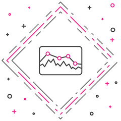 Poster - Line Music wave equalizer icon isolated on white background. Sound wave. Audio digital equalizer technology, console panel, pulse musical. Colorful outline concept. Vector