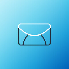 Poster - Line Mail and e-mail icon isolated on blue background. Envelope symbol e-mail. Email message sign. Colorful outline concept. Vector