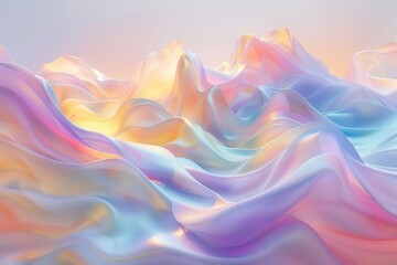 Wall Mural - Vibrant Pastel Textured Fabric Hills