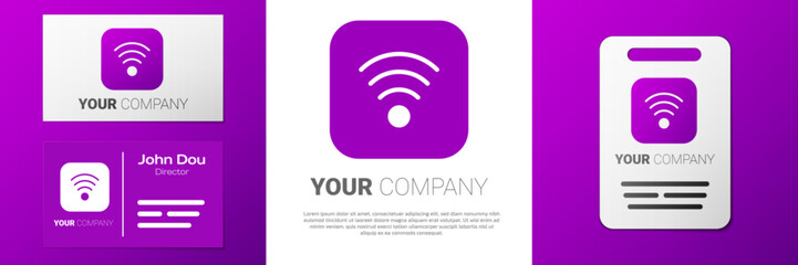 Poster - Logotype Wi-Fi wireless internet network symbol icon isolated on white background. Logo design template element. Vector