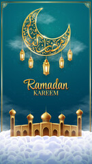 Wall Mural - Ramadan Kareem islamic Background With Calligraphy