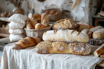 Poster - Fresh Artisan Bread on Display