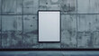 © Ali - mockup blank billboard on the wall, blank white poster on grey concrete wall for advertising mockup