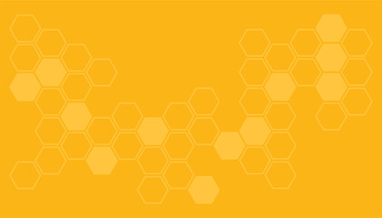 Poster - Abstract background with yellow honeycomb design. beehive with hexagon grid cells on yellow background