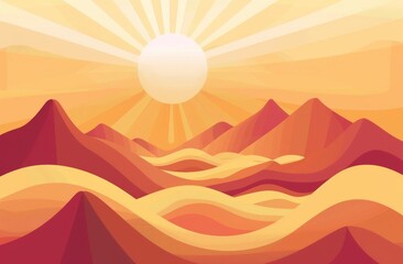 Wall Mural - Sunset in the desert