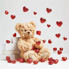 Poster - teddy bear with heart