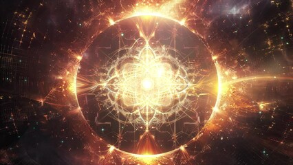 celestial fantasy and cosmic symbol. colorful astrology loop animation. atmospheric and ambient 4k v