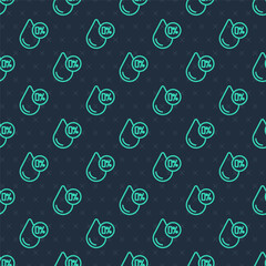 Canvas Print - Green line Water balance icon isolated on isolated seamless pattern on blue background. Vector