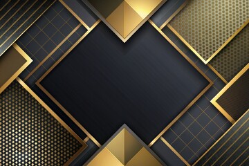 Wall Mural - Abstract black and gold gradient papercut geometric background, abstract, black, gold, gradient, papercut, geometric