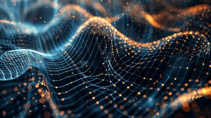 Poster - A mind-bendingly realistic representation of an abstract geometric mesh pattern, showcasing a hypnotic interplay of interconnected lines and shapes.