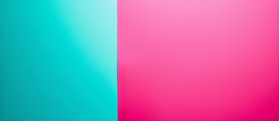 Poster - Two-tone background featuring a captivating contrast of vibrant pink and turquoise blue, ideal for adding a touch of modern elegance to any design project