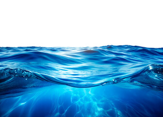 Wall Mural - Calm blue ocean waves with underwater view png isolated on transparent background