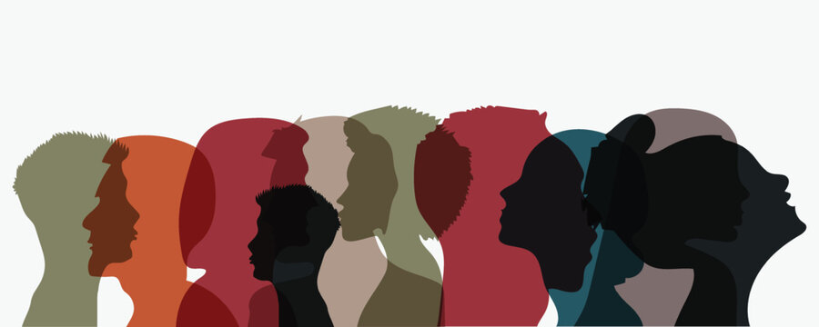 Silhouette of diversity people side Group of multi ethnic business coworkers and colleagues