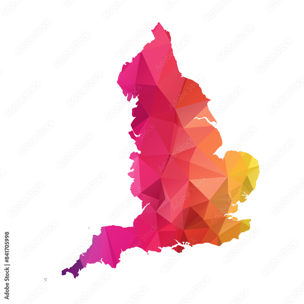 Abstract Polygon Map - Vector illustration Low Poly Color Rainbow ...