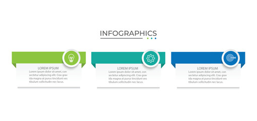 Sticker - Infographic elements design template, business concept with 3 steps