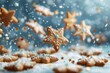 © Sandu - Star-shaped Holiday Gingerbread Cookies in Snowy Setting