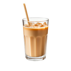 Sticker - glass of ice coffee and  milk, PNG