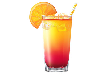 Canvas Print - a glass with a drink and a slice of orange