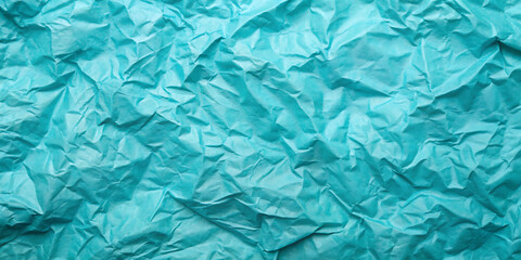 Wall Mural - crumpled medium aquamarine paper texture