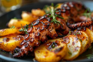 Wall Mural - Grilled Octopus with Roasted Potatoes