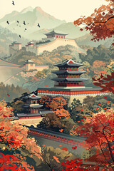 Wall Mural - Fortress of Tranquility - Hwaseong Fortress