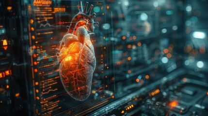 Poster - Detailed heart visualization in server room