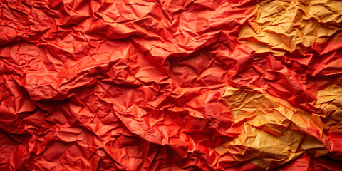 Wall Mural - crumpled red paper texture