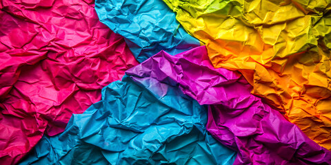 Wall Mural - crumpled colorful paper texture