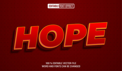 Poster - Editable 3d text style effect - Red Bold text effect Template