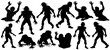 © Casoalfonso - Set of eerie zombie silhouettes portraying various poses, perfect for halloween graphics and scary design projects
