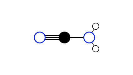 Wall Mural - cyanamide molecule, structural chemical formula, ball-and-stick model, isolated image organic compound