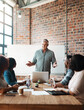 © peopleimages.com - Discussion, meeting and leader with business people in office for brainstorming, planning and ideas. Diversity, creative and men and women with whiteboard for teamwork, presentation and collaboration