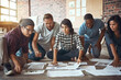© peopleimages.com - Brand managers, creative and research with kpi, collaboration and graphs for project results. People, team and documents in workplace with planning, strategy and data for market, analysis and growth