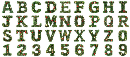 Poster - Christmas alphabet png transparent set no background for all purpose.