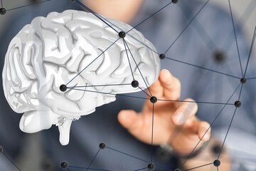 Poster - medical on hospital background, medical technology network concept