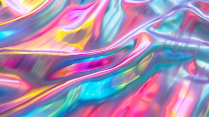 Poster - A holographic gradient with iridescent colors that change and shift depending on the viewing angle, creating a mesmerizing and eye-catching effect.