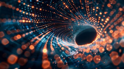 Poster - A hypnotic spiral of data, where lines and dots swirl inward, revealing the hidden patterns and connections within complex systems.