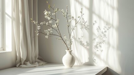Poster - A light gray background with natural light streaming through a window, creating a bright and airy feel for lifestyle photography.